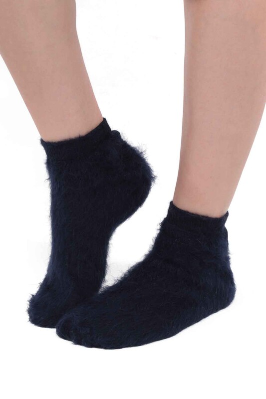 SİMİSSO - Dışı Şardonlu Termal Kadın Havlu Patik Çorap 3031 | Lacivert