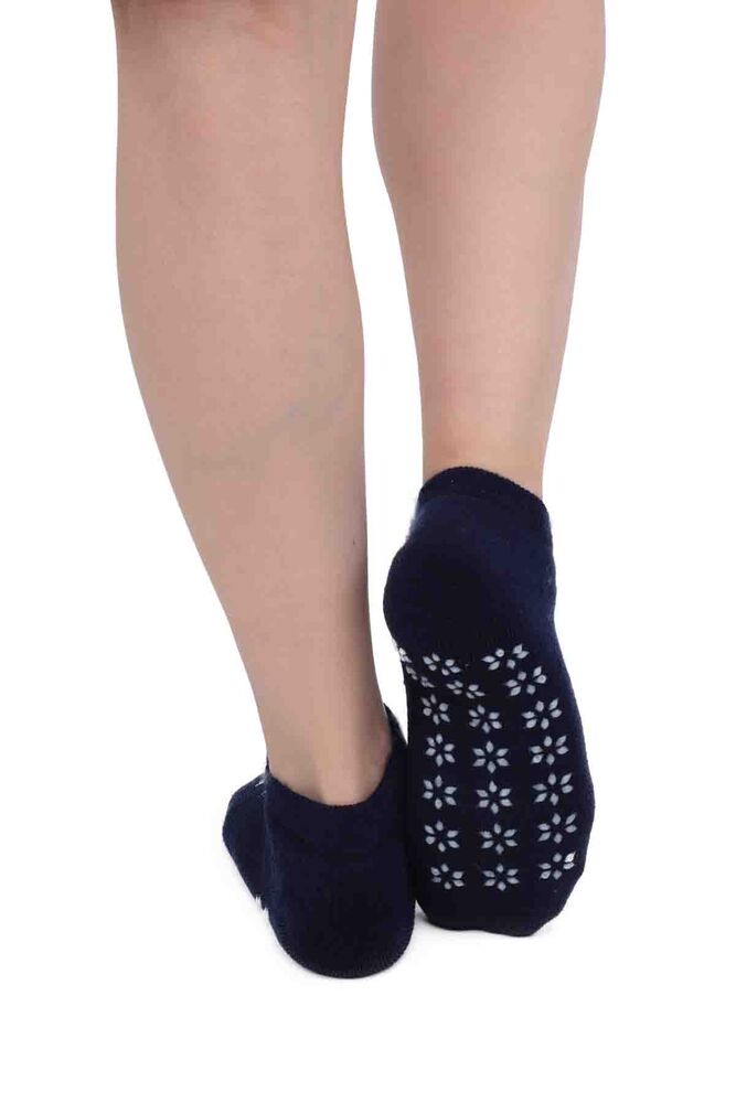 Kar Tanesi Desenli Kadın Termal Havlu Patik Çorap 3060 | Lacivert