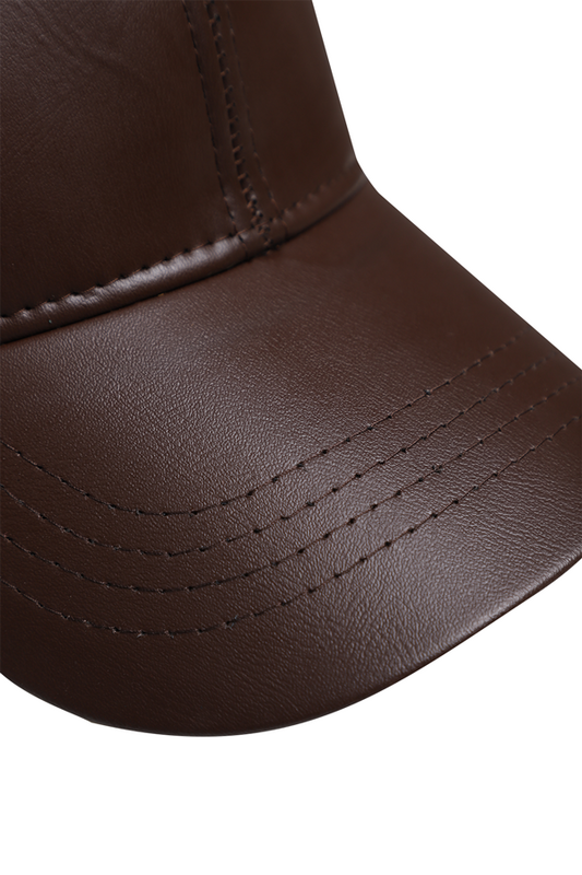 Kadın Deri Şapka | Kahverengi - Thumbnail