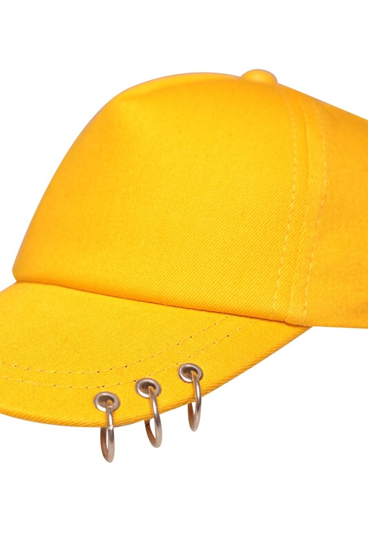 Aksesuarlı Şapka 3525 | Sarı - Thumbnail