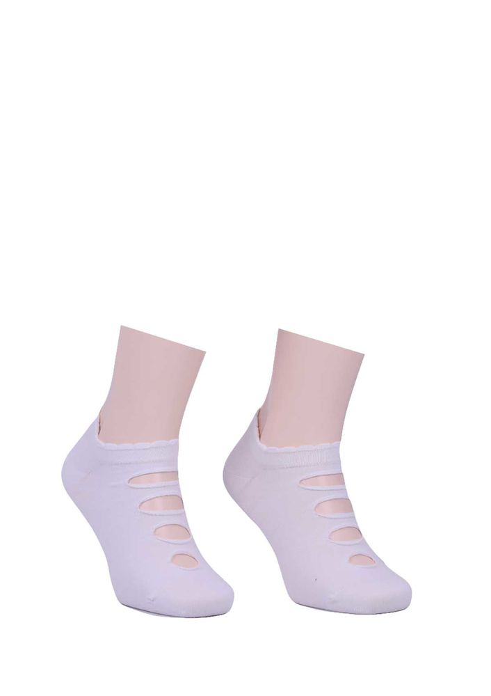 Berso Üstü Delikli Babet Çorap 089 | Beyaz