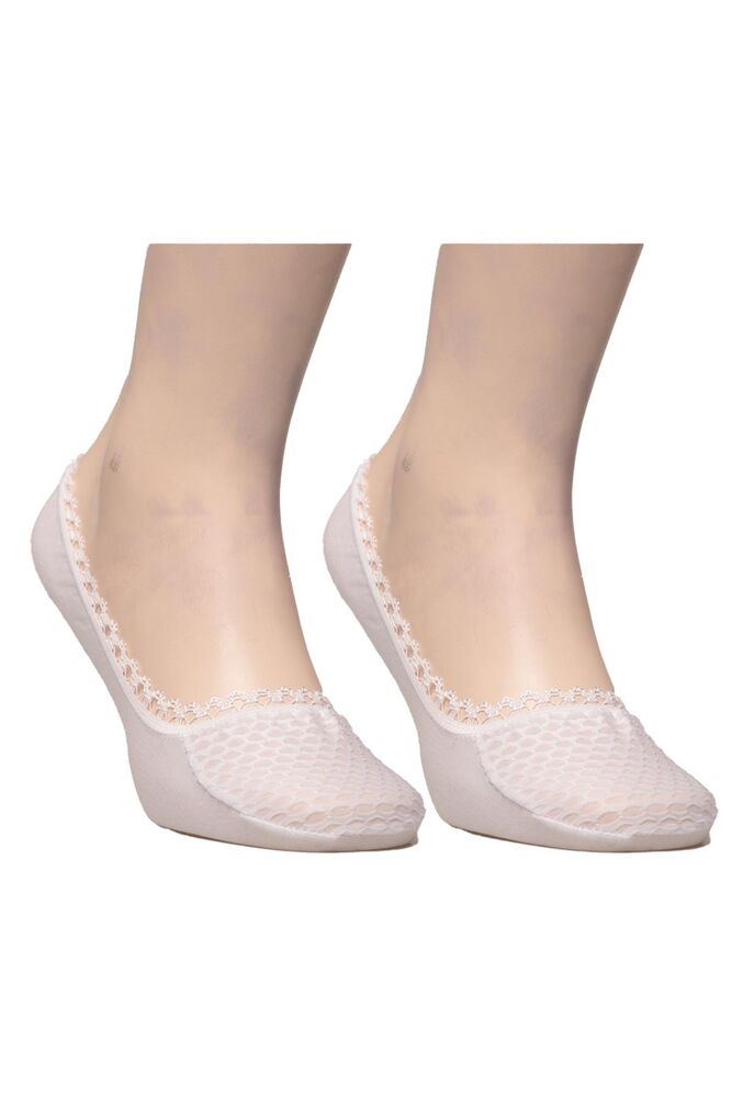 Dantelli Kadın Babet Çorap 1656 | Beyaz