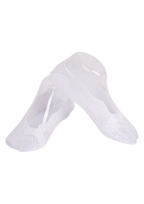 Dantel Kenarlı Babet Çorap 200 | Beyaz - Thumbnail