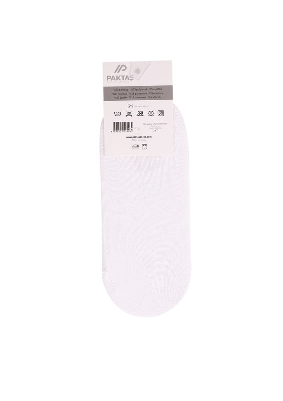 Paktaş Boğazı Desenli Babet Çorap 338 | Beyaz - Thumbnail