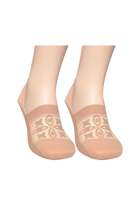 PİER VİO - Simli Kadın Babet Çorap Model 4 | Ten
