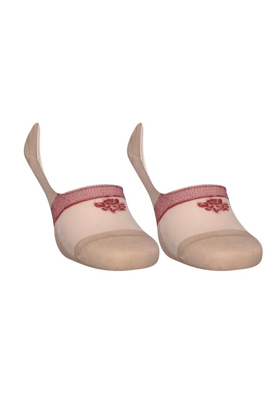 SİMİSSO - Bambu Simli Kadın Babet Çorap 20716 | Vizon