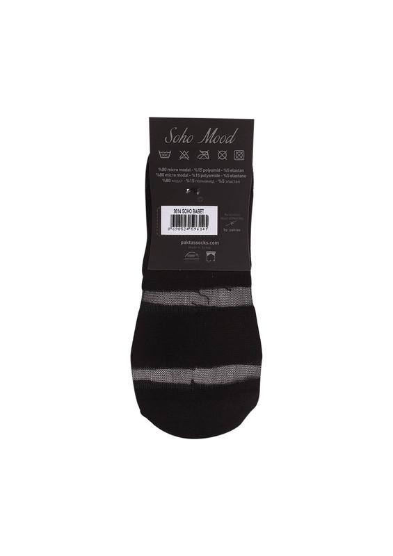 Soho Taşlı Çiçekli Babet Çorap 018 | Siyah - Thumbnail