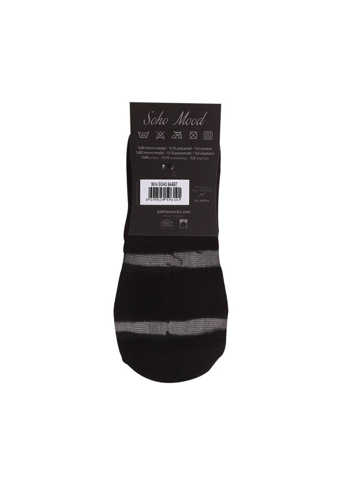 Soho Taşlı Çiçekli Babet Çorap 018 | Siyah