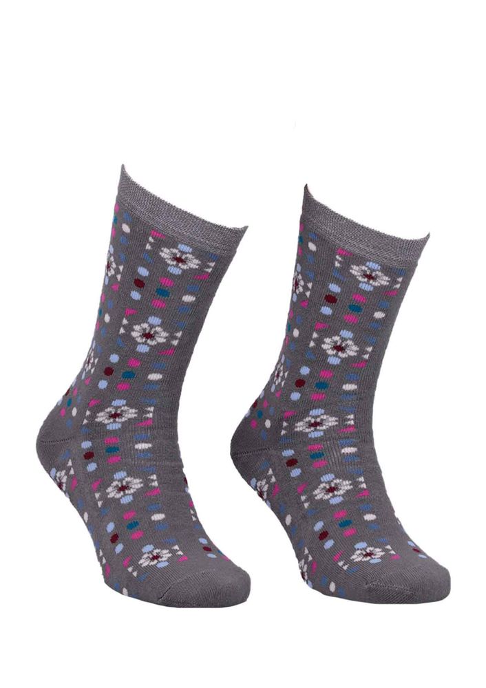 Ada Puantiyeli Desenli Havlu Çorap 4200 | Haki