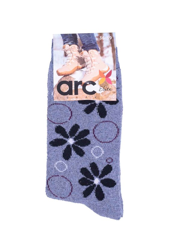 Arc Çiçekli Havlu Çorap 212 | İndigo - Thumbnail