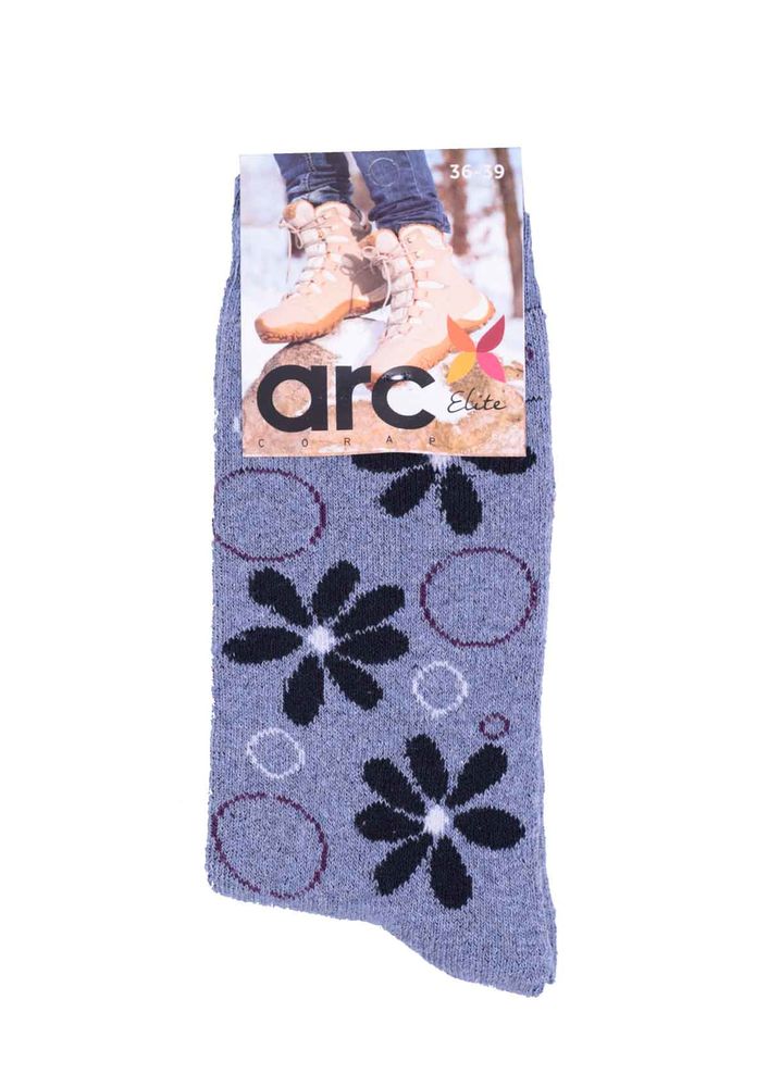 Arc Çiçekli Havlu Çorap 212 | İndigo
