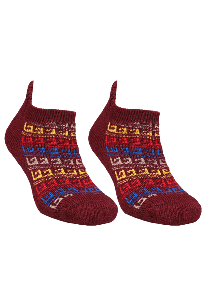 Desenli Kadın Soket Çorap 5967 | Bordo
