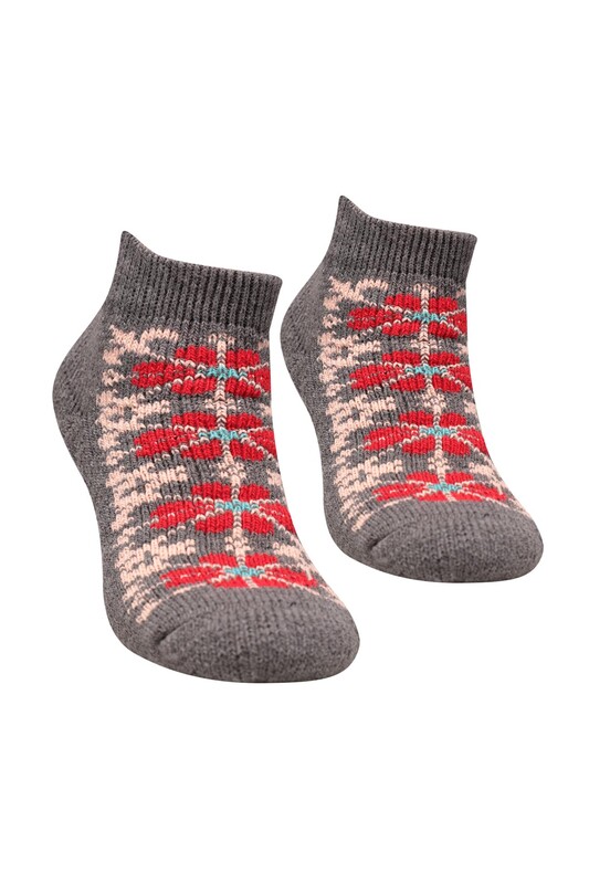 BABİT - Desenli Kadın Patik Çorap 5964 | Kırmızı