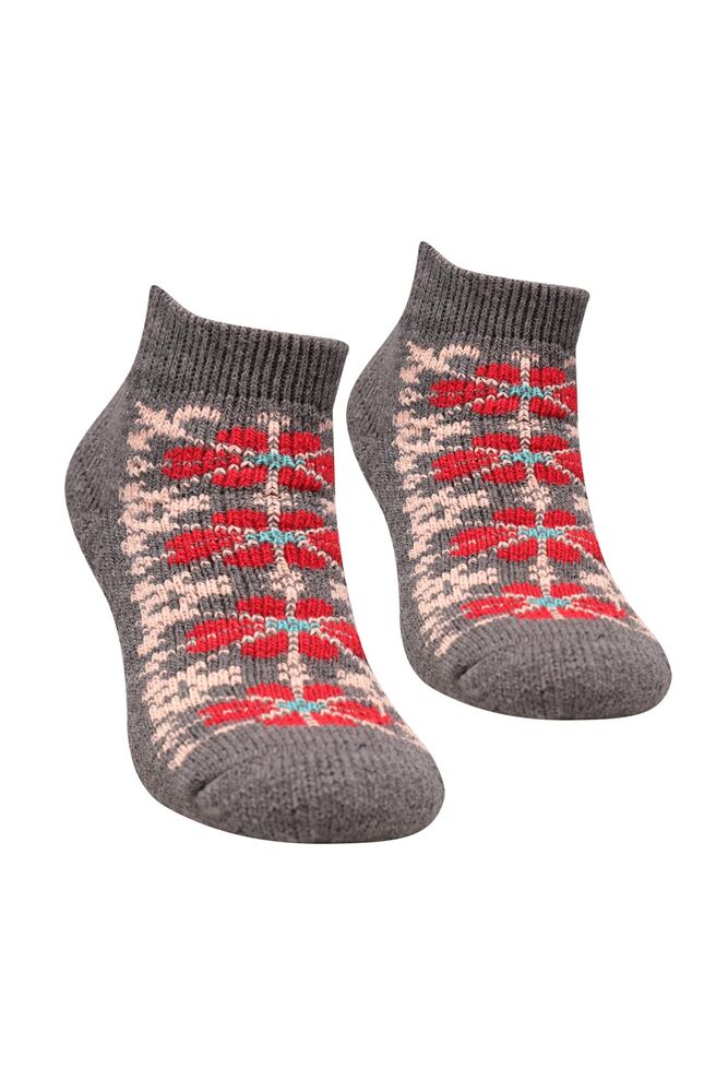 Desenli Kadın Patik Çorap 5964 | Kırmızı
