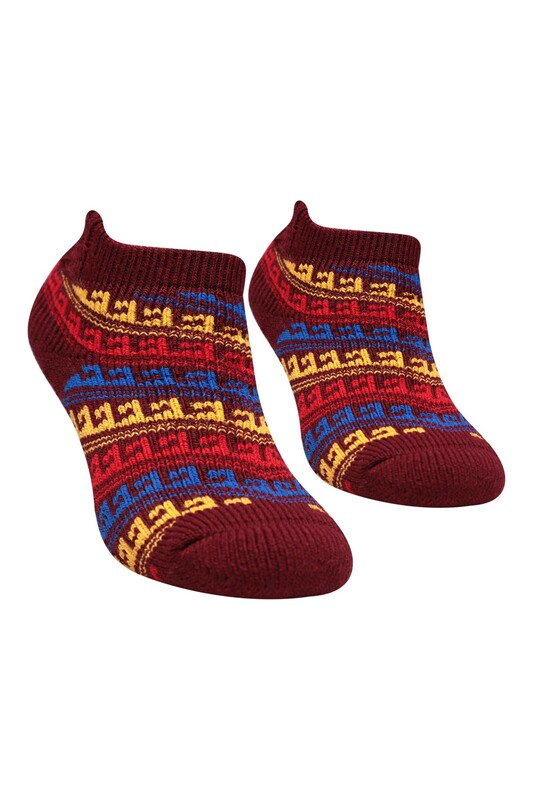 BABİT - Desenli Kadın Soket Çorap 5967 | Bordo 520