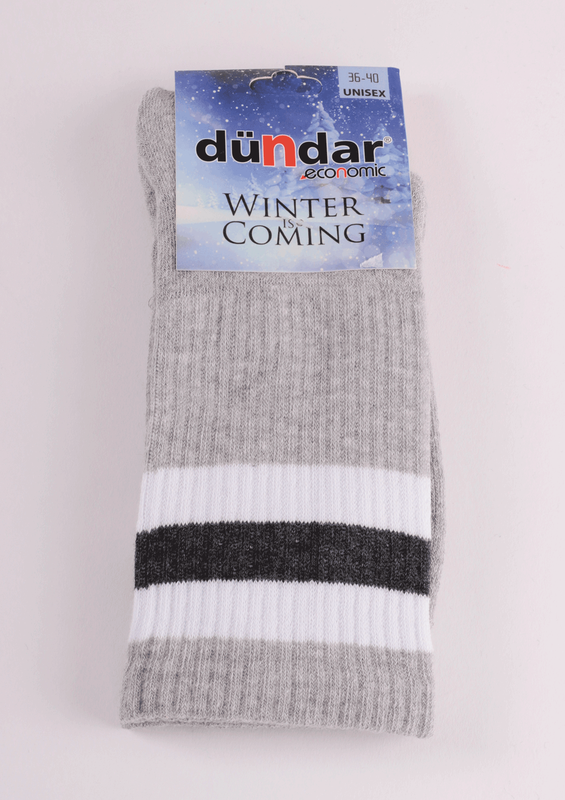 DÜNDAR - Dündar Desenli Havlu Çorap 8504 | Gri