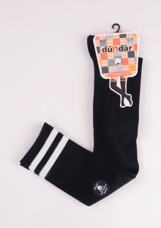 DÜNDAR - Dündar Desenli Dizüstü Çorap | Siyah