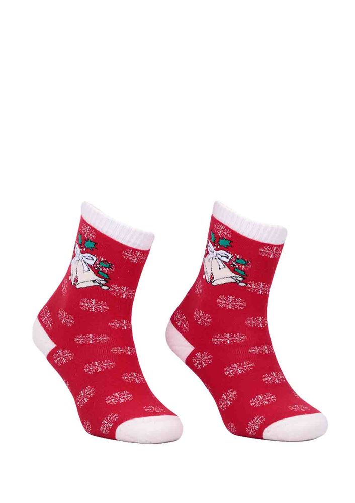 Dündar Çanlı Desenli Kırmızı Çorap 012 | Kırmızı