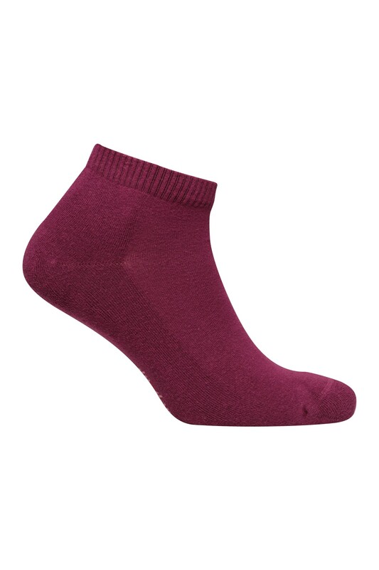 Kadın Havlu Patik Çorap 7668 | Mürdüm - Thumbnail