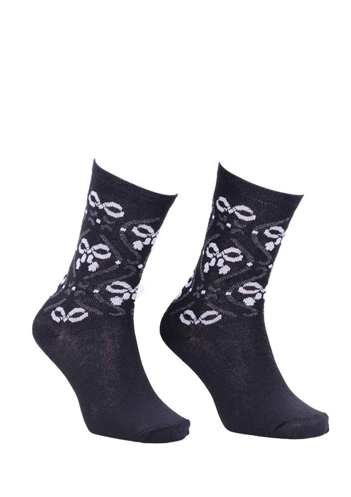 Desenli Çorap 6000 | Siyah