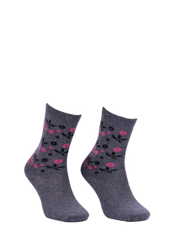 ÖZGİRAY - Desenli Pamuklu Çorap 6005 | Füme
