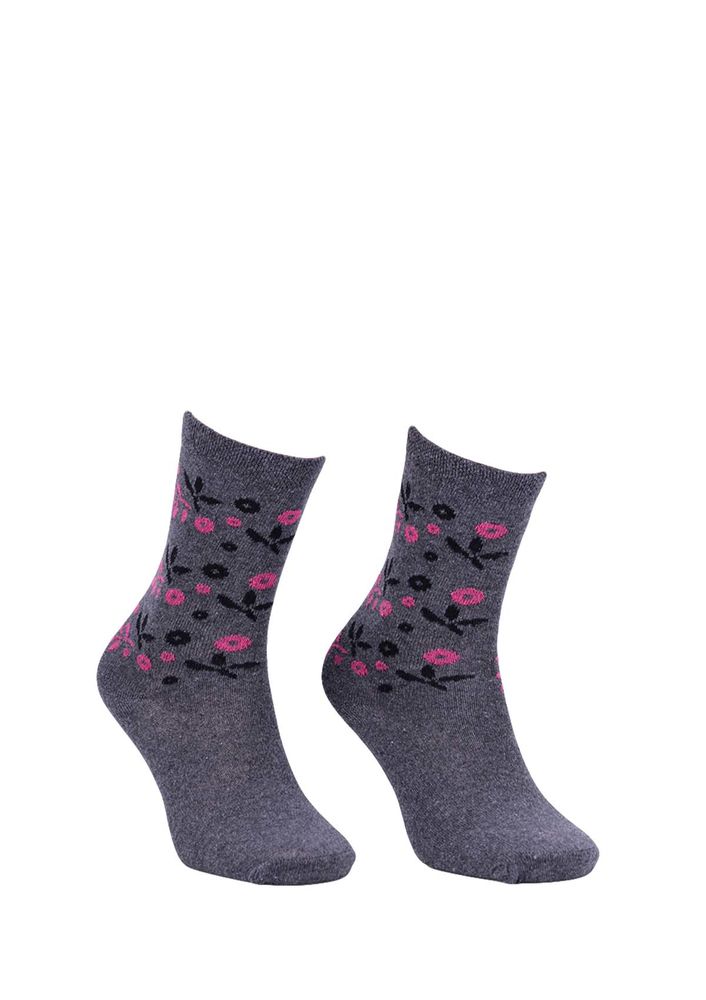 Desenli Pamuklu Çorap 6005 | Füme