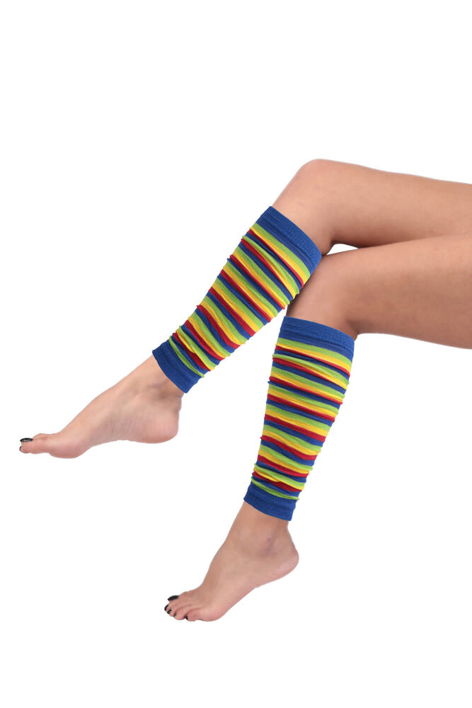 Kadın Renkli Tozluk Çorap | Sarı Lacivert