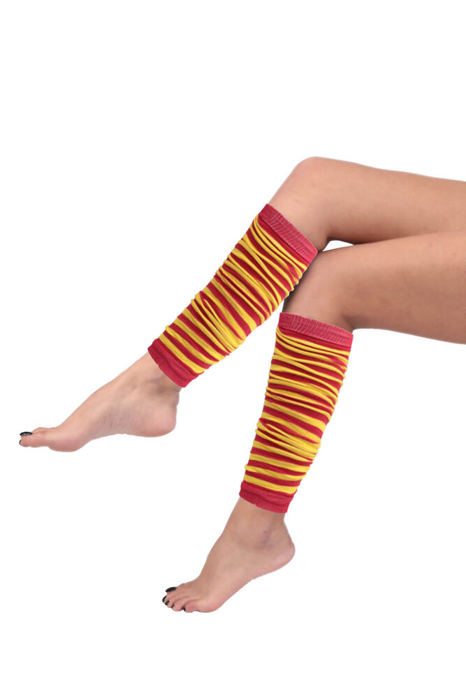 Kadın Renkli Tozluk Çorap | Sarı Kırmızı