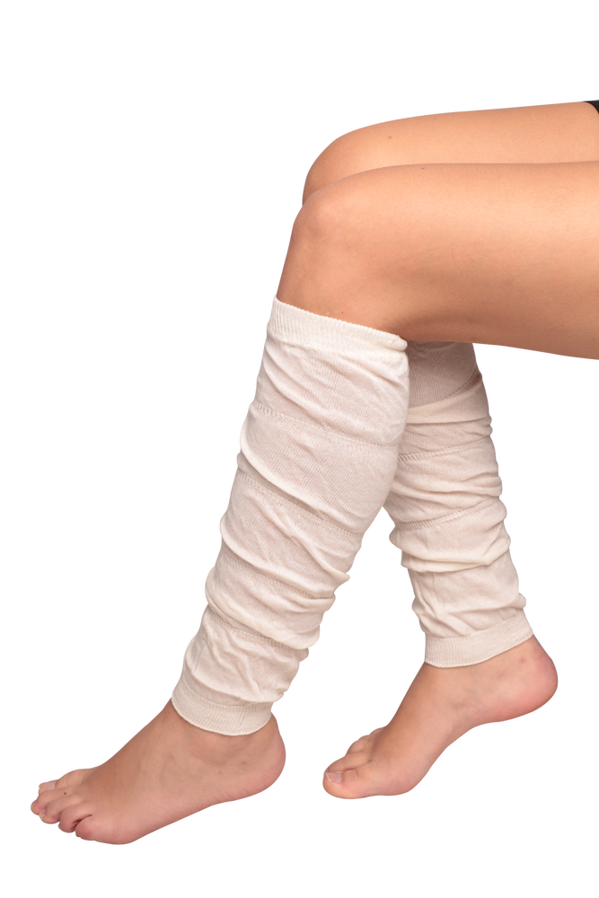 Kadın Büzgülü Tozluk Çorap | Krem