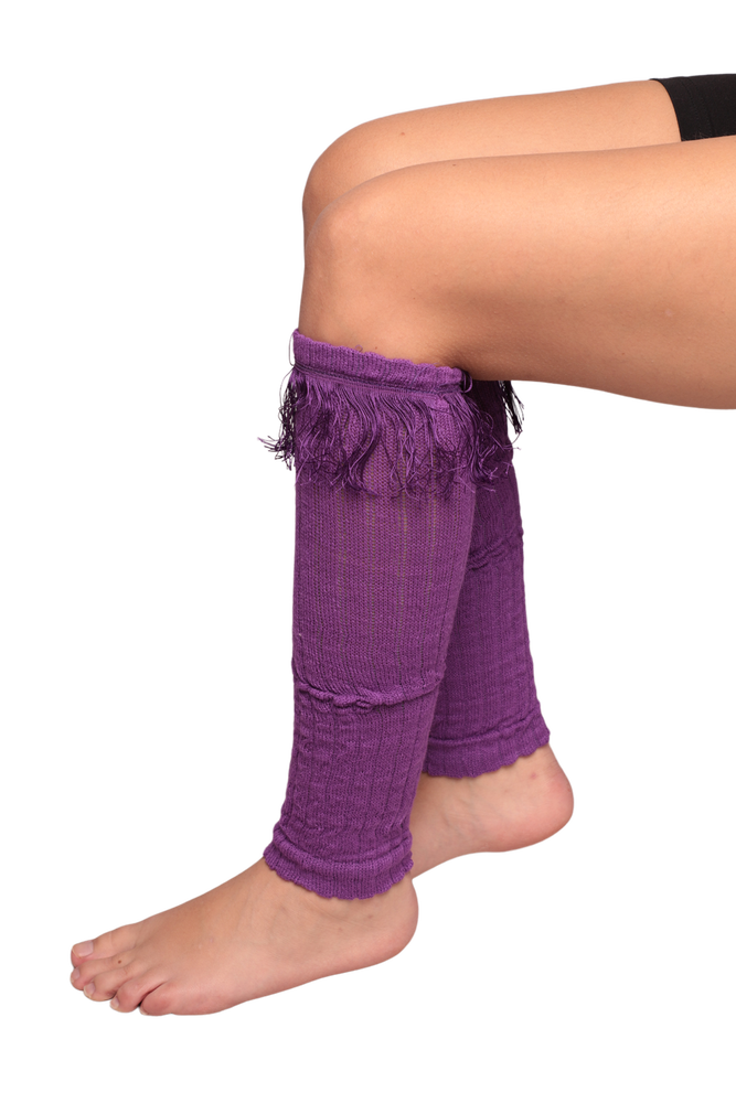 Kadın Püskül Detaylı Tozluk Çorap | Mor