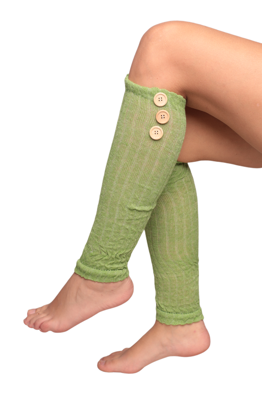POLAINAS - Kadın Düğmeli Tozluk Çorap | Yeşil