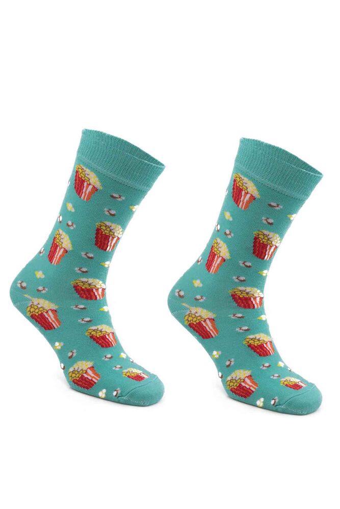 Popcorn Desenli Çorap | Su Yeşili