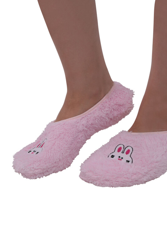 Welsoft Tavşan Nakışlı Kadın Patik Çorap 30600 | Pembe - Thumbnail