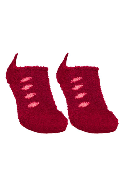 SAHAB - Sabab Kadın Puantiyeli Peluş Çorap 48800 | Kırmızı