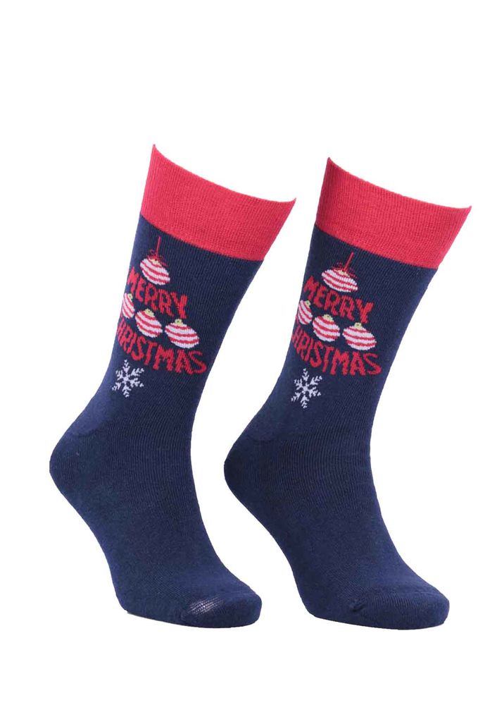 Simisso Desenli Havlu Yılbaşı Çorabı | Lacivert