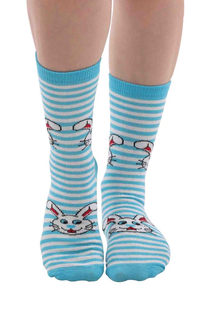 Kadın Desenli Çorap 106 | Mavi