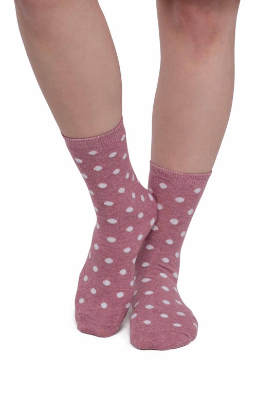 SİMİSSO - Benekli Kadın Soket Çorap | Lila