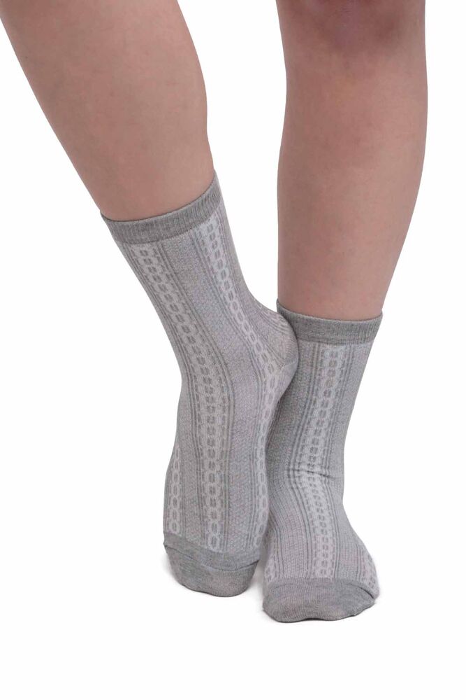 Desenli Kadın Soket Çorap | Gri