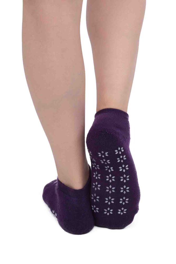 Kar Tanesi Desenli Kadın Termal Havlu Patik Çorap 3060 | Mürdüm