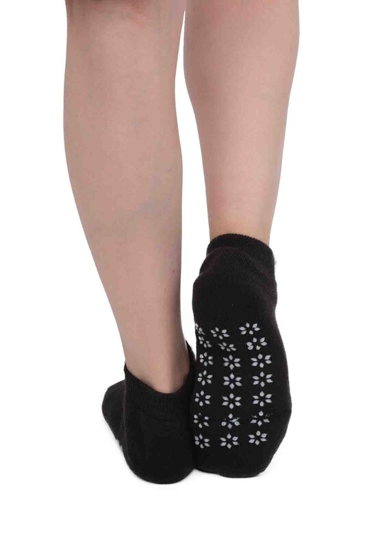 Kar Tanesi Desenli Kadın Termal Havlu Patik Çorap 3060 | Haki - Thumbnail
