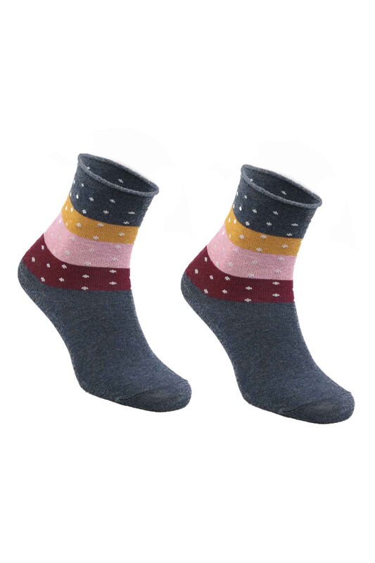 SİMİSSO - Desenli Kadın Soket Çorap 959 | Lacivert