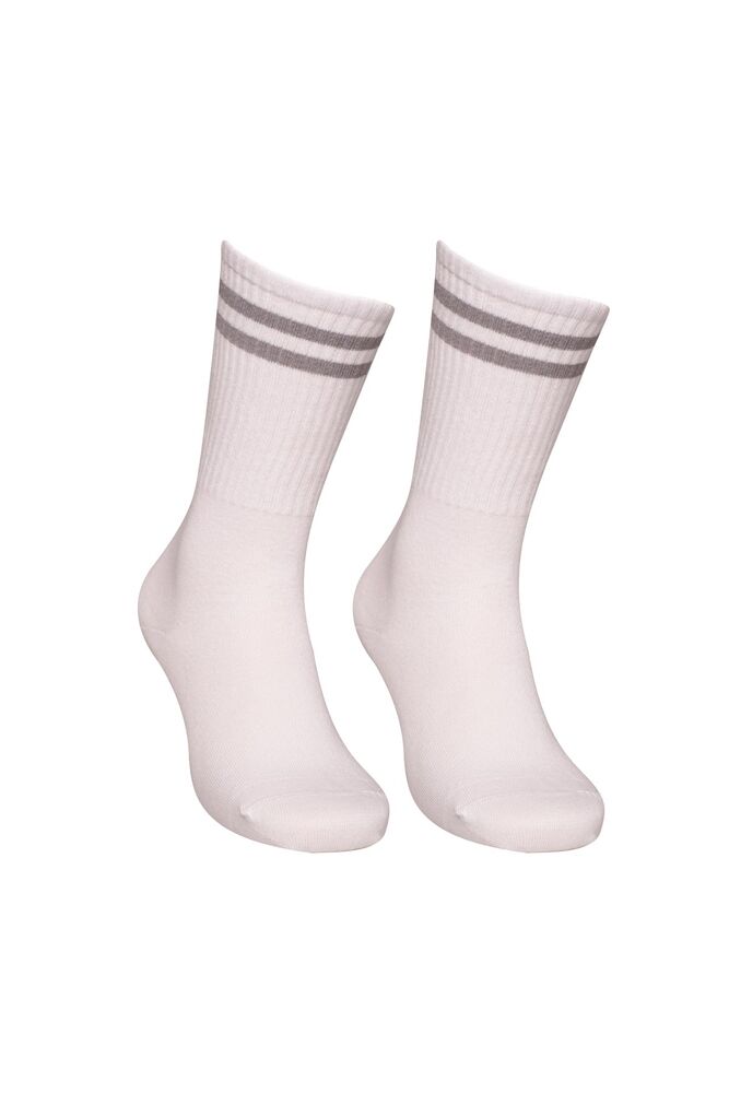 Dizaltı Kadın Günlük Çorap 9427 | Beyaz Gri