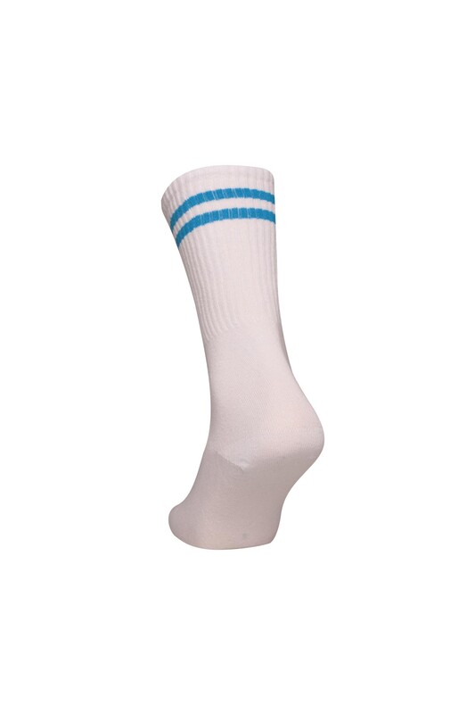 Dizaltı Kadın Günlük Çorap 9427 | Beyaz Mavi - Thumbnail