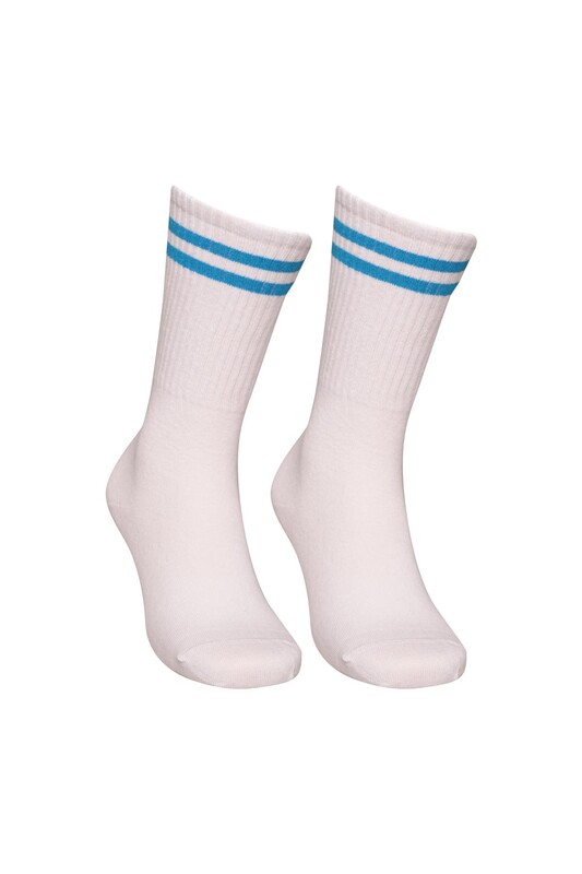 SOFT - Dizaltı Kadın Günlük Çorap 9427 | Beyaz Mavi