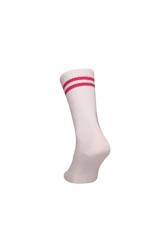 Dizaltı Kadın Günlük Çorap 9427 | Beyaz Pembe - Thumbnail
