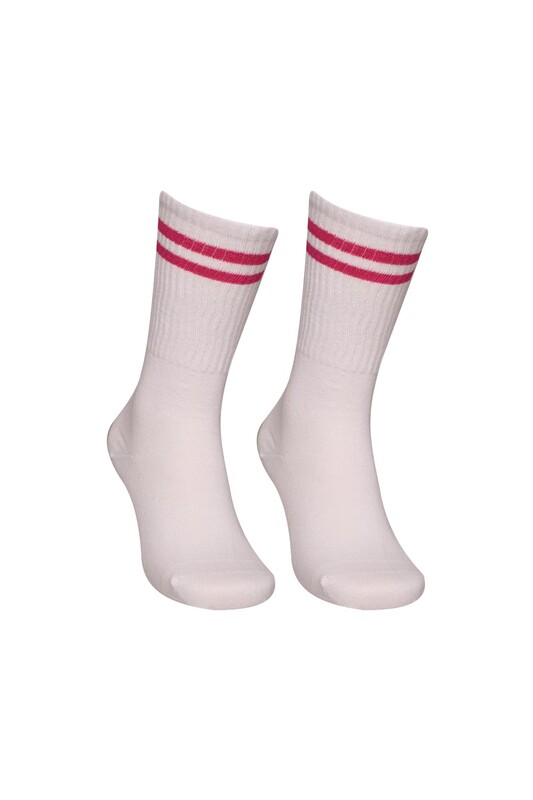 SOFT - Dizaltı Kadın Günlük Çorap 9427 | Beyaz Pembe