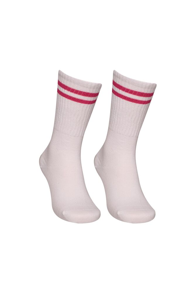 Dizaltı Kadın Günlük Çorap 9427 | Beyaz Pembe