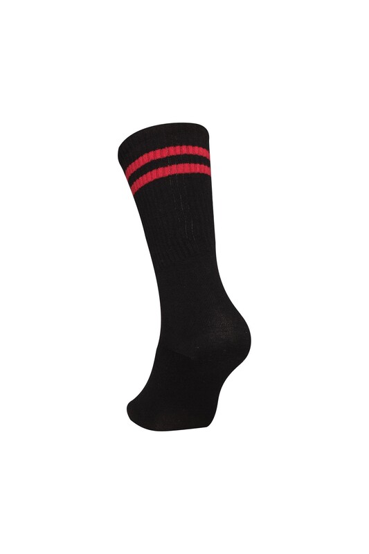 Dizaltı Kadın Günlük Çorap 9427 | Siyah Kırmızı - Thumbnail