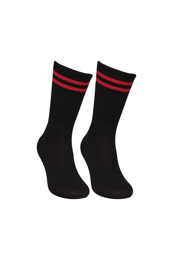 Dizaltı Kadın Günlük Çorap 9427 | Siyah Kırmızı