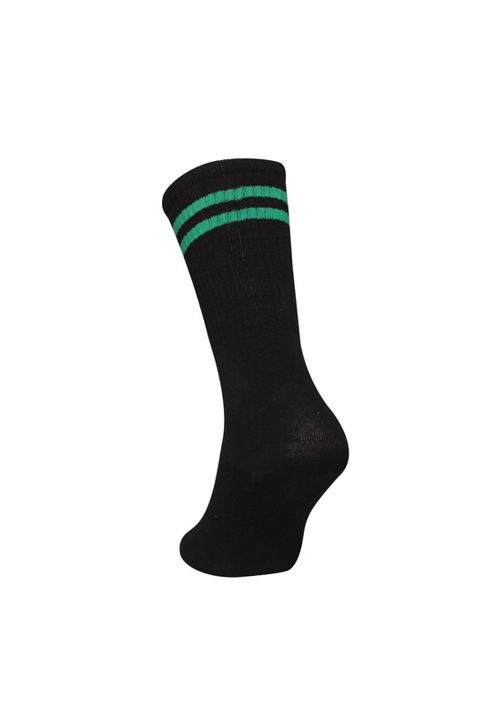 Dizaltı Kadın Günlük Çorap 9427 | Siyah Yeşil - Thumbnail